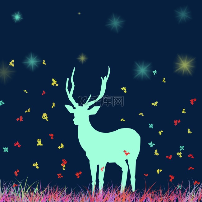 环保鹿设计插画下载