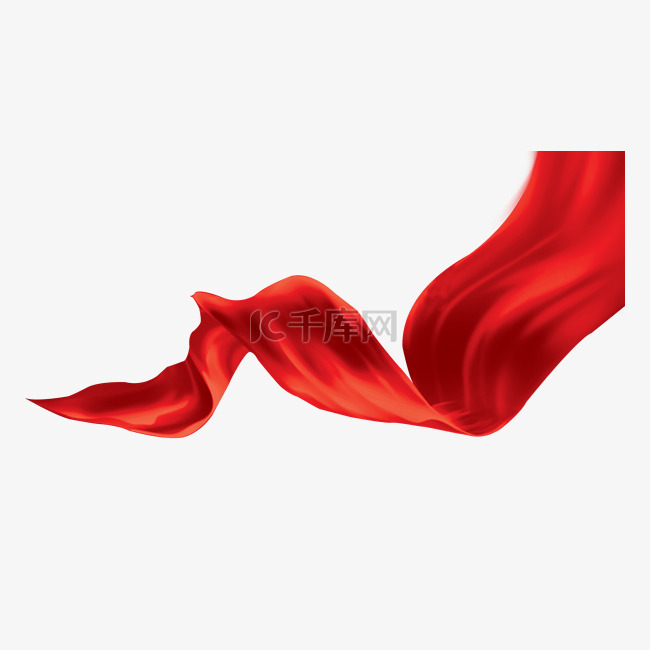 红色中国风彩带飘带装饰