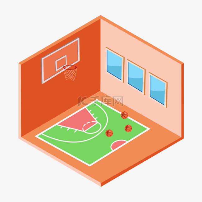 室内篮球场手绘设计图