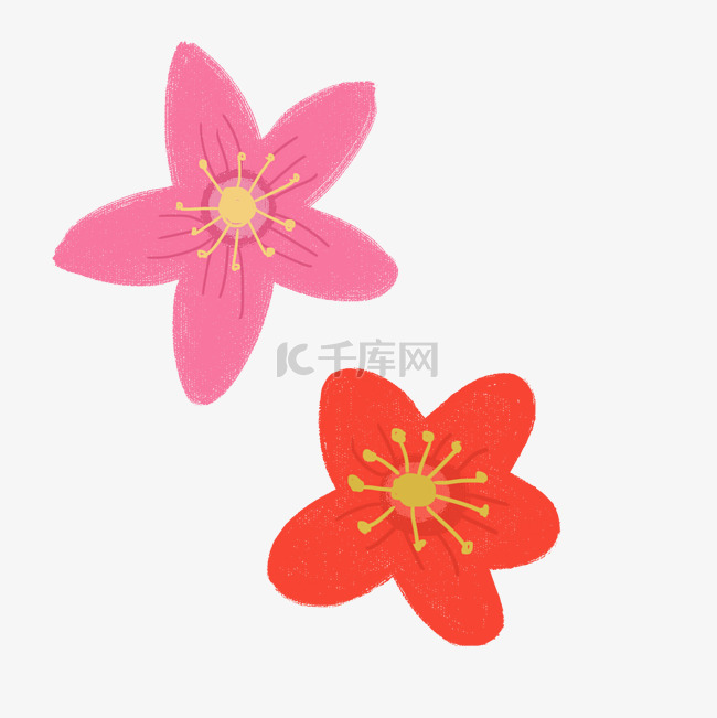 粉红花环表彰小红花
