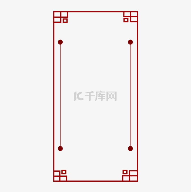 手绘中国风红色边框