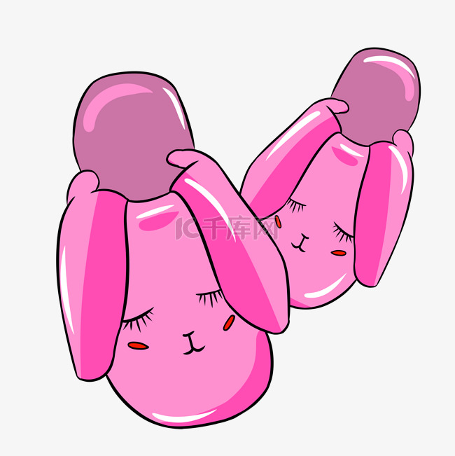 粉红色的棉鞋插画