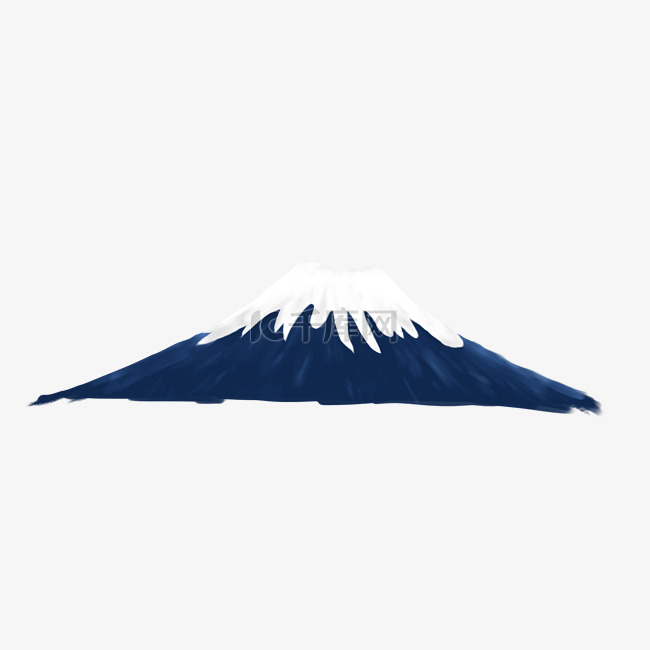 手绘旅游日本富士山风景