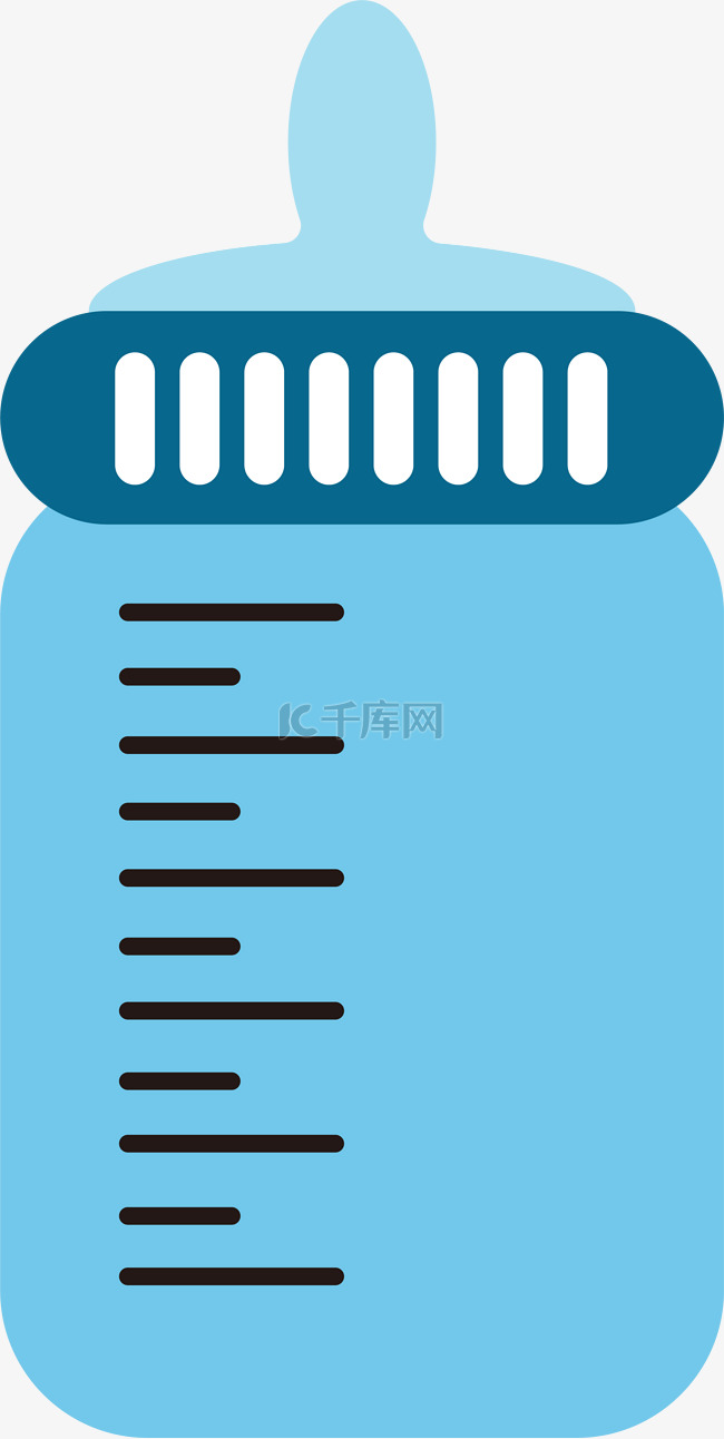 矢量图白色玻璃奶瓶