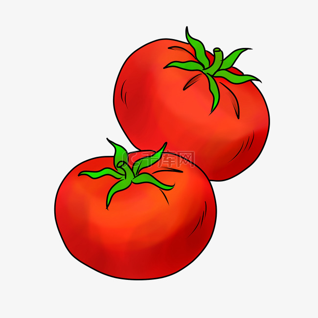 红色创意西红柿番茄蔬菜插画