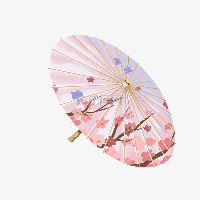 油纸伞粉色桃花梅花折伞古典中国