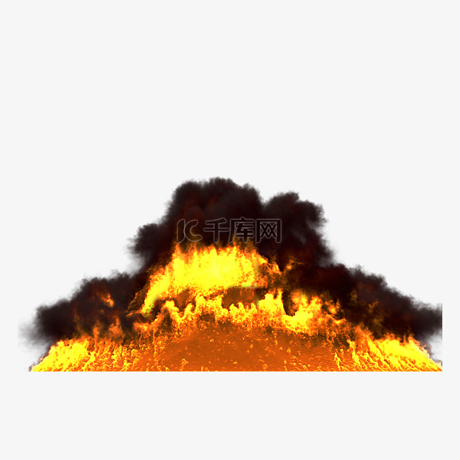 燃烧的山脉真实火焰矢量图