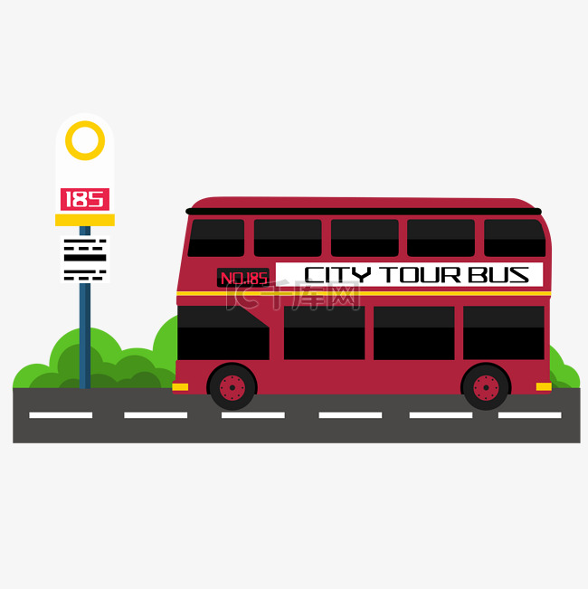 城市红色双层巴士