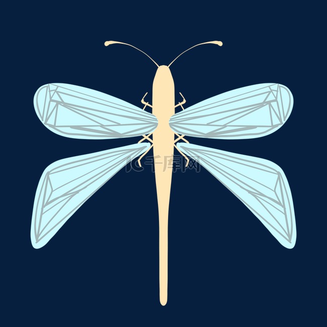 翅膀浅色系蜻蜓昆虫模拟水晶免扣