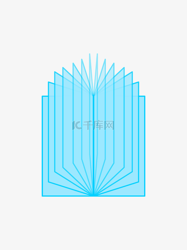 矢量蓝色2.5d书本翻页效果