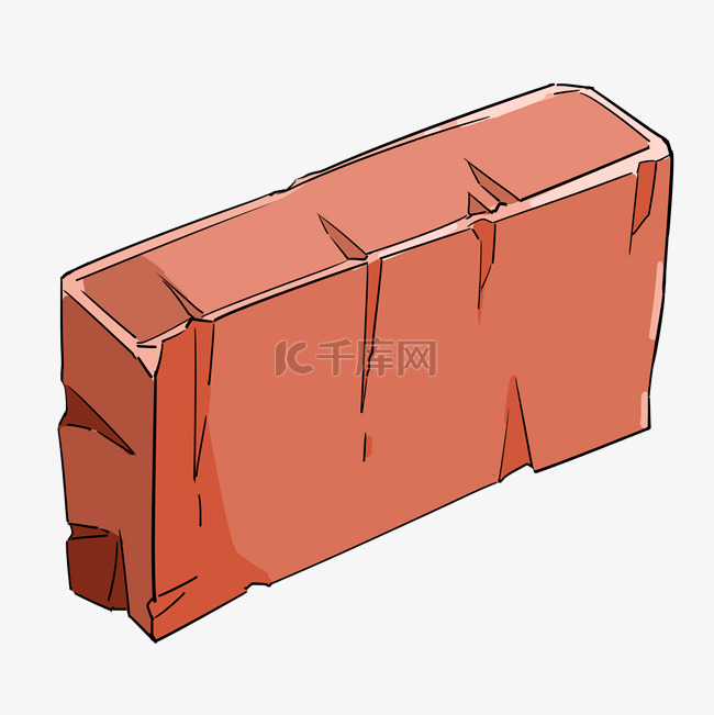 手绘一块红色砖头