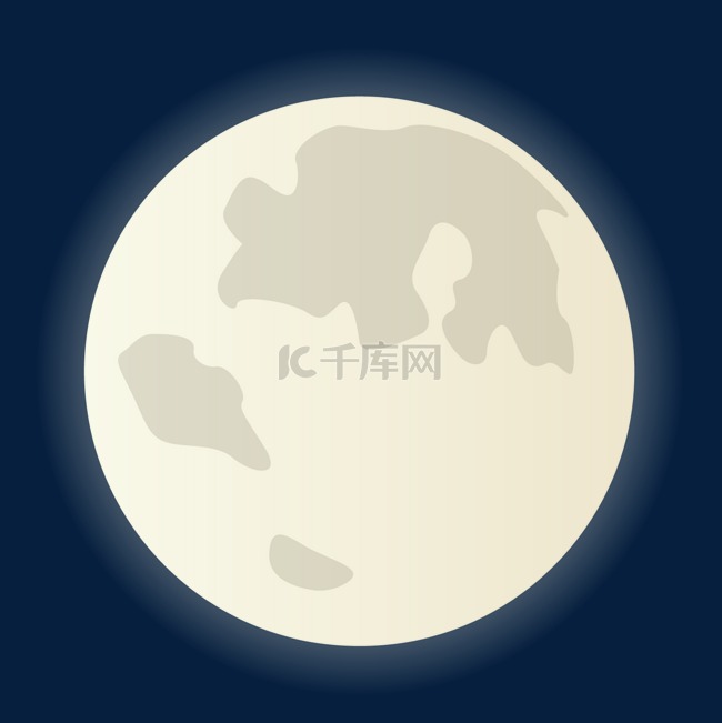矢量图中秋节圆圆的月亮