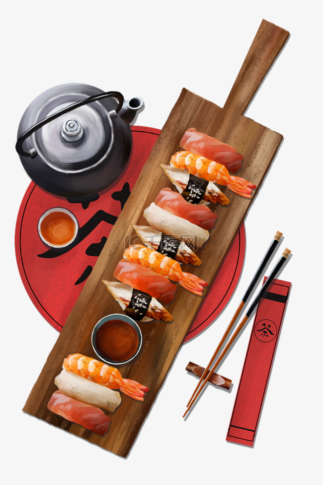 日本美食主题之寿司插画