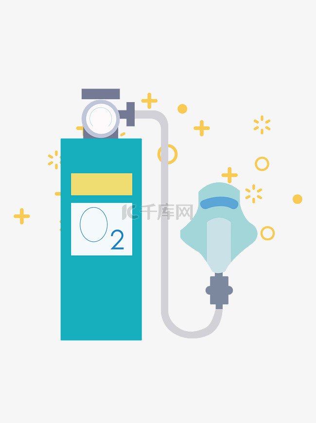 医疗设备氧气罐元素
