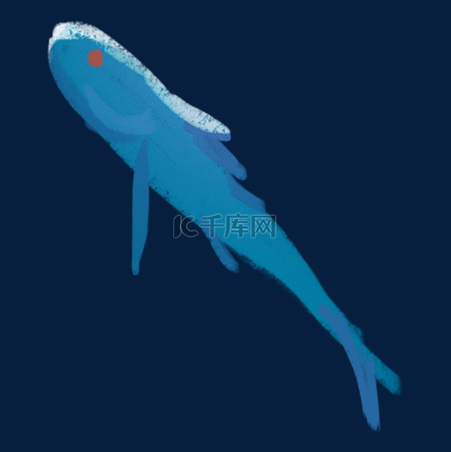 蓝色创意海鱼元素