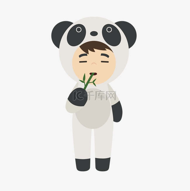 儿童节熊猫服饰矢量素材