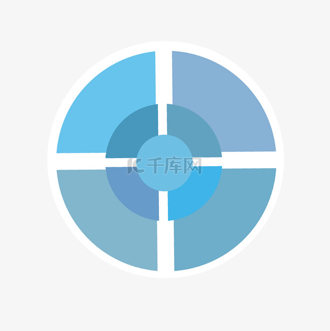 圆形渐变蓝色分类图标