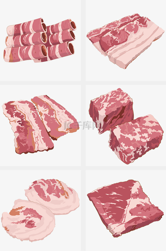 手绘肉类装饰插画