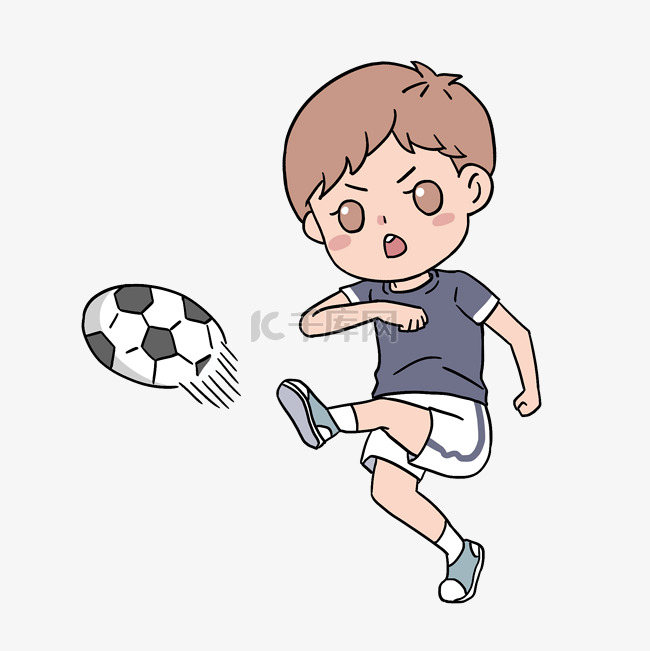 踢足球的男孩人物设计