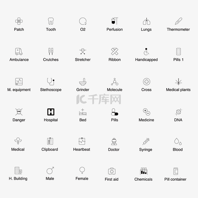 药品医疗线型矢量图标icon