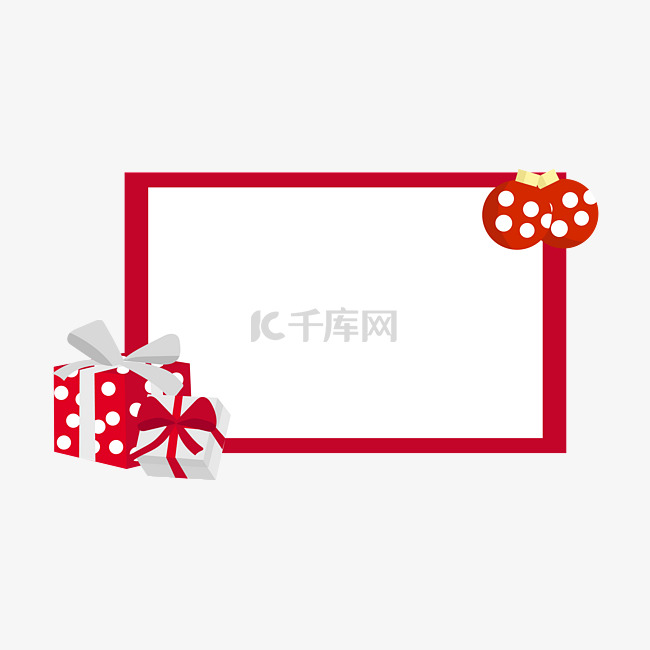 圣诞礼盒装饰红色边框