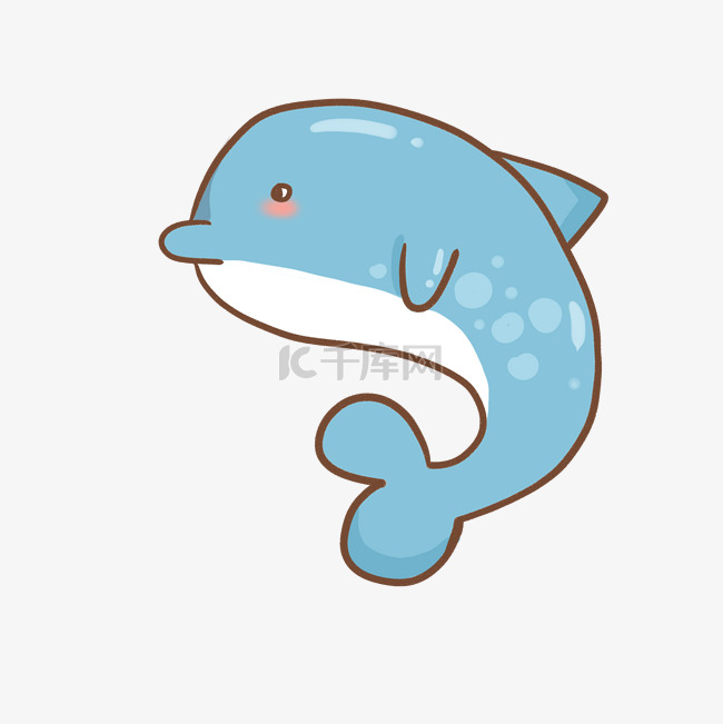 手绘海洋动物海豚插画