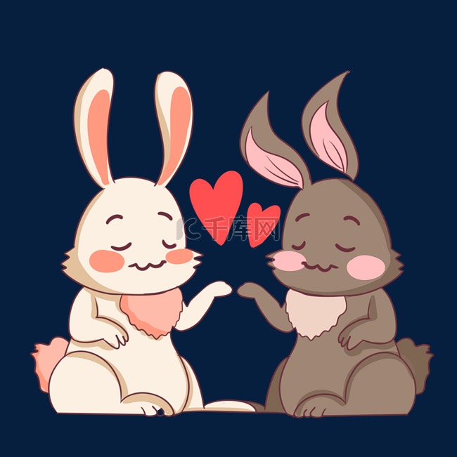 可爱的兔子情侣