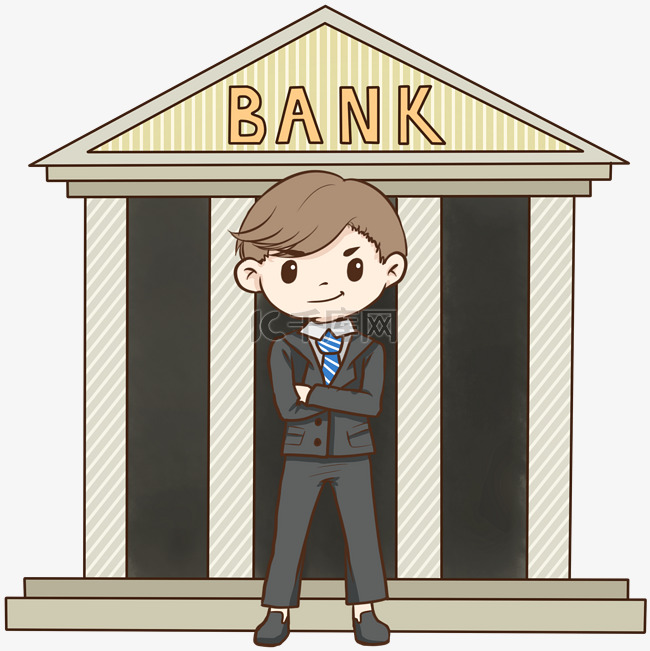 金融卡通手绘插画