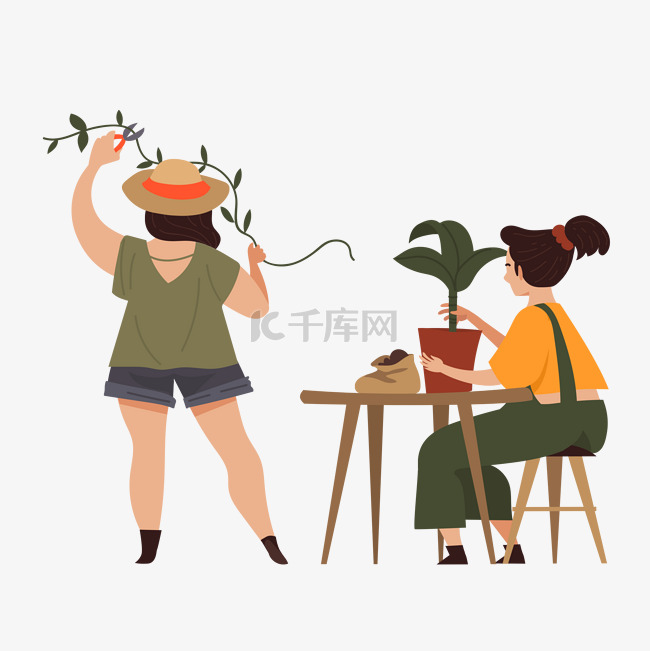 简约夸张种花