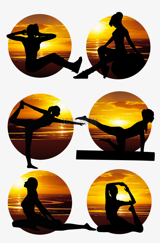 运动健身瑜伽yoga动作元素