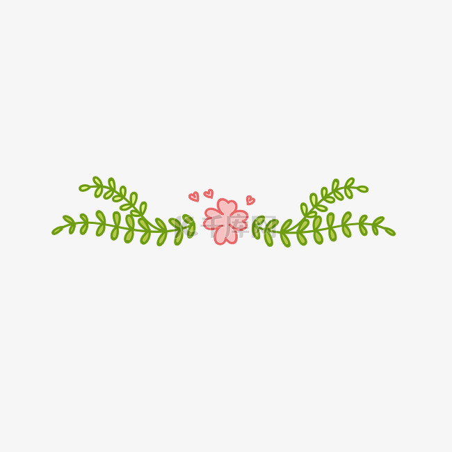 粉色小花藤蔓装饰边框