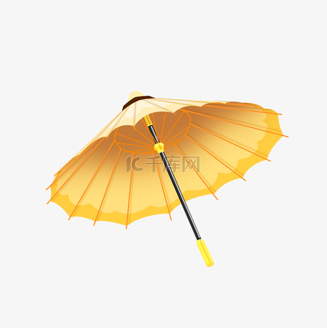 卡通古代雨伞免扣