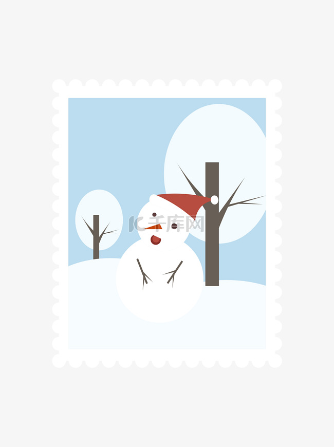 简约圣诞节邮票元素