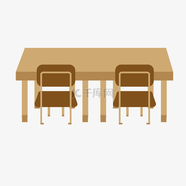 教室双人桌椅免抠图
