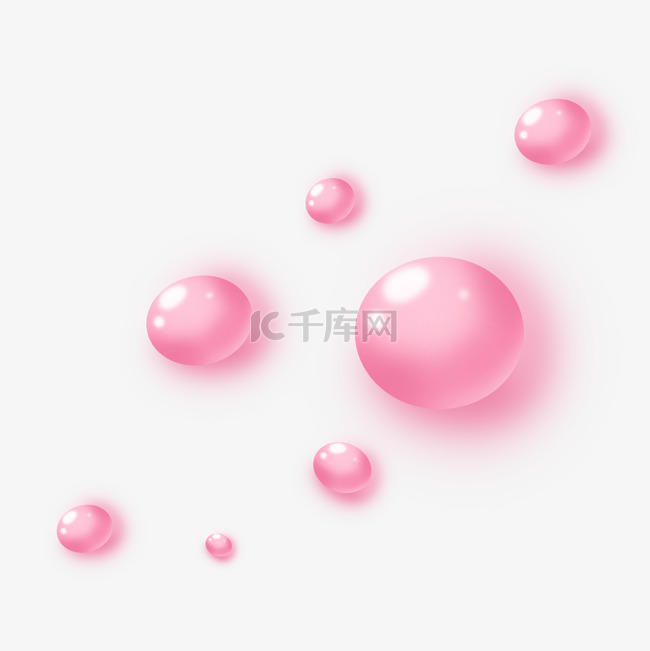 粉红色温馨唯美圆形水滴