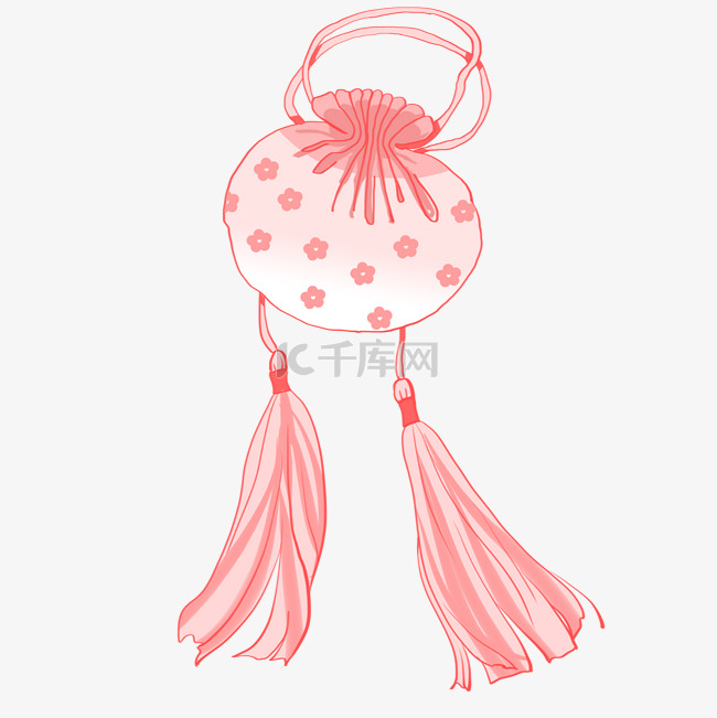 卡通中国风粉色香囊