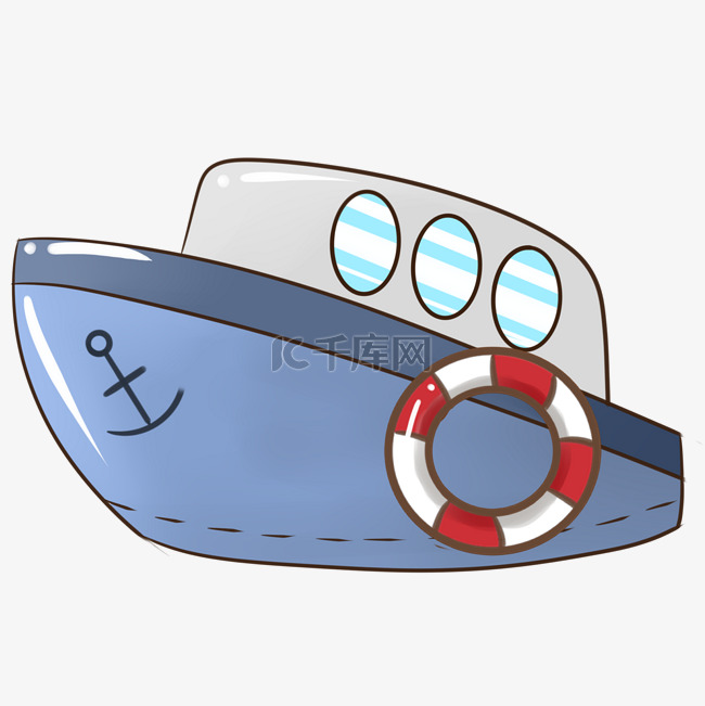 出行旅游轮船插画