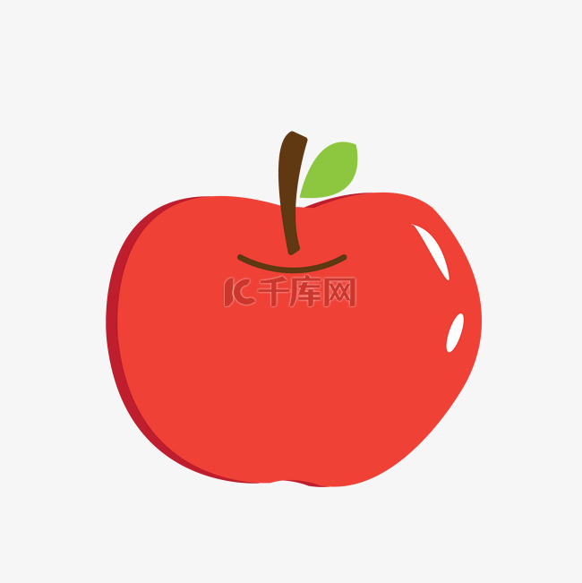 卡通手绘矢量红苹果