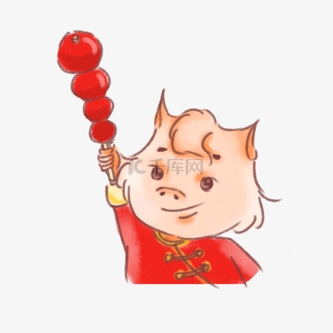 2019猪年形象卡通手绘