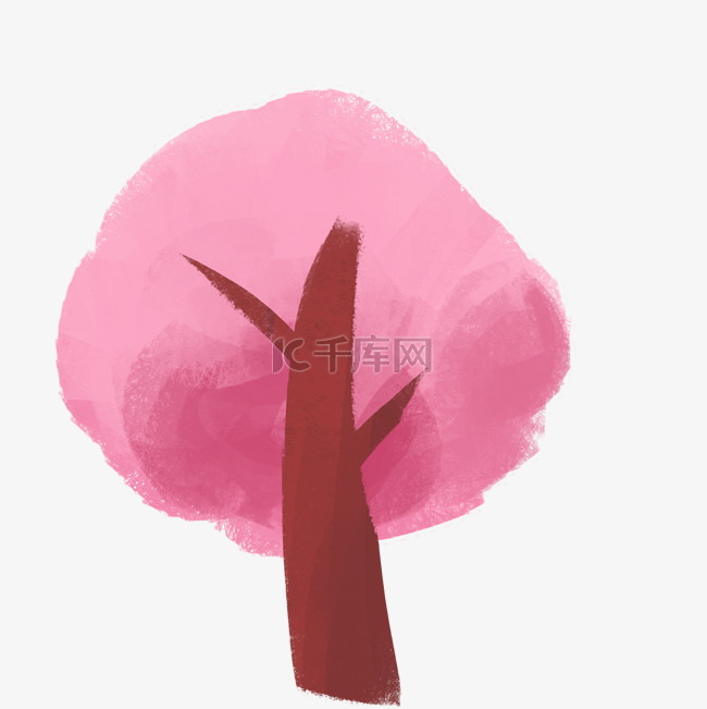 粉色观景树PNG下载