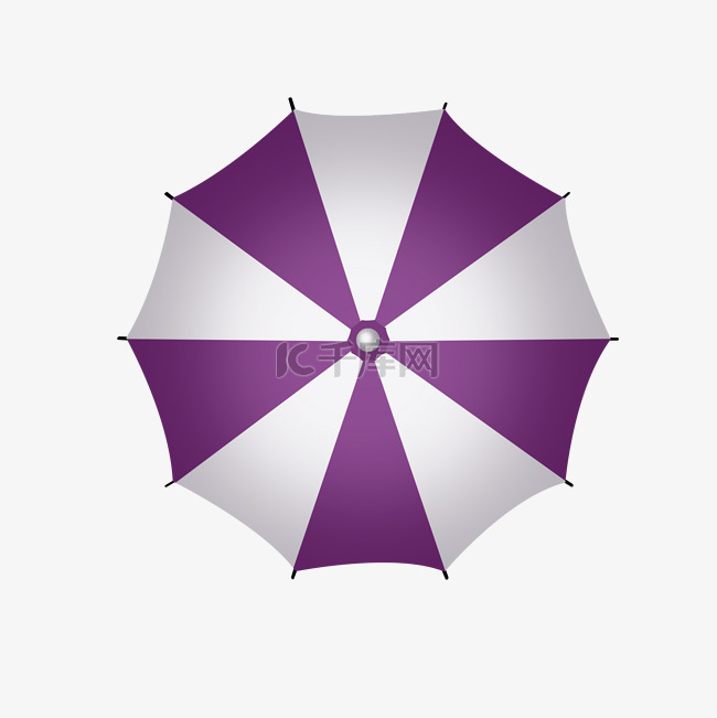 紫色遮阳伞俯视图