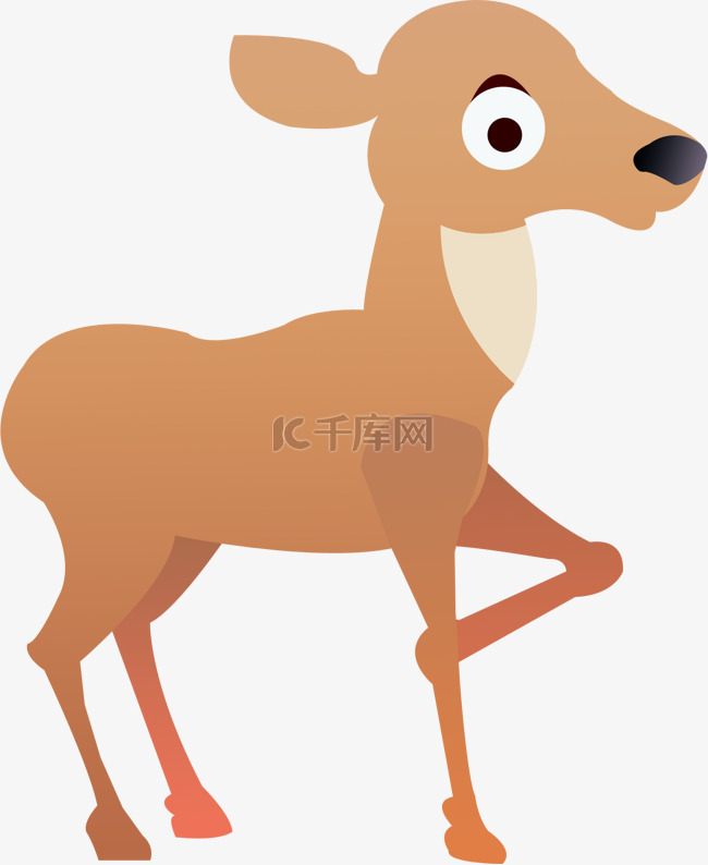 卡通手绘棕色小鹿