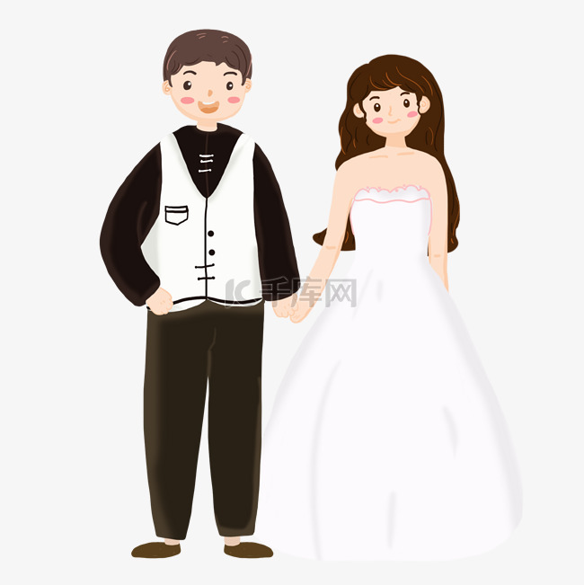 卡通结婚人物元素