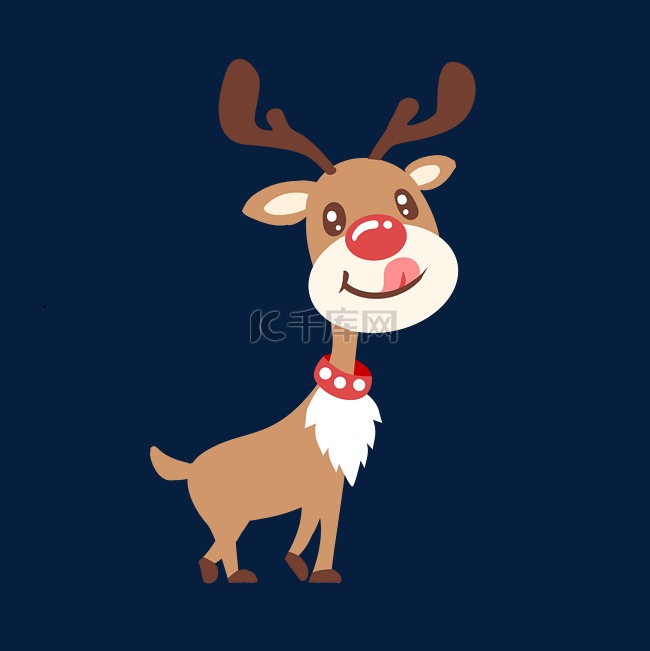 圣诞节Q萌可爱卡通麋鹿装饰图案
