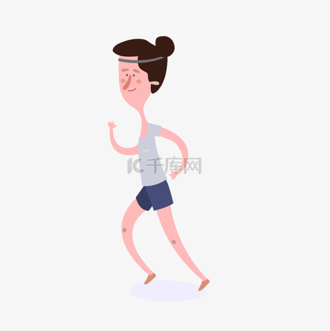 运动健身卡通跑步矢量图