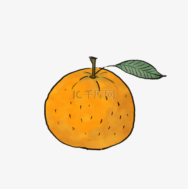 卡通手绘简约橘子