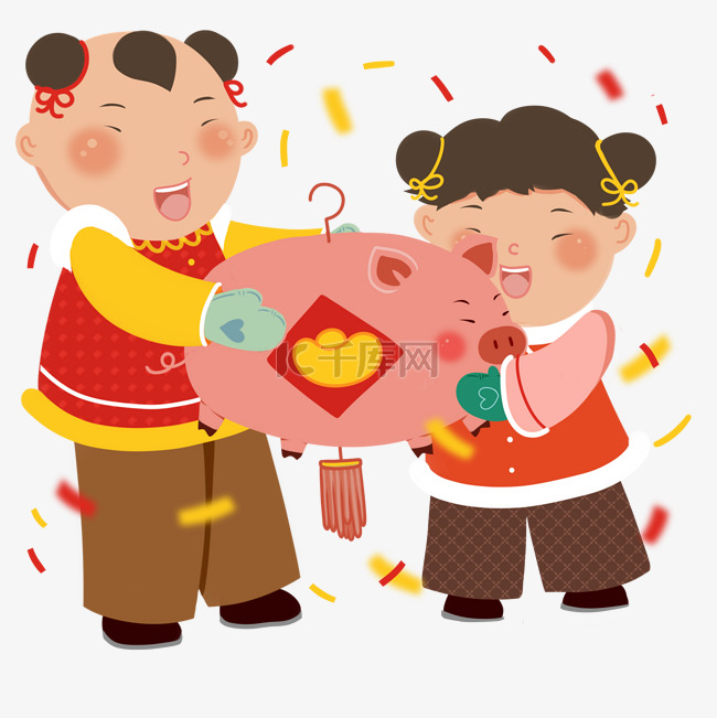 2019年中国风金童玉女过新年