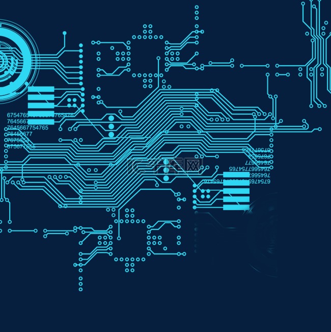 科技感线条线路板元素