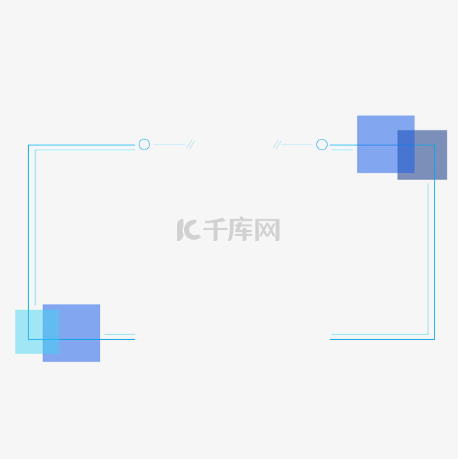 科技边框蓝色内容标题栏PSD元素