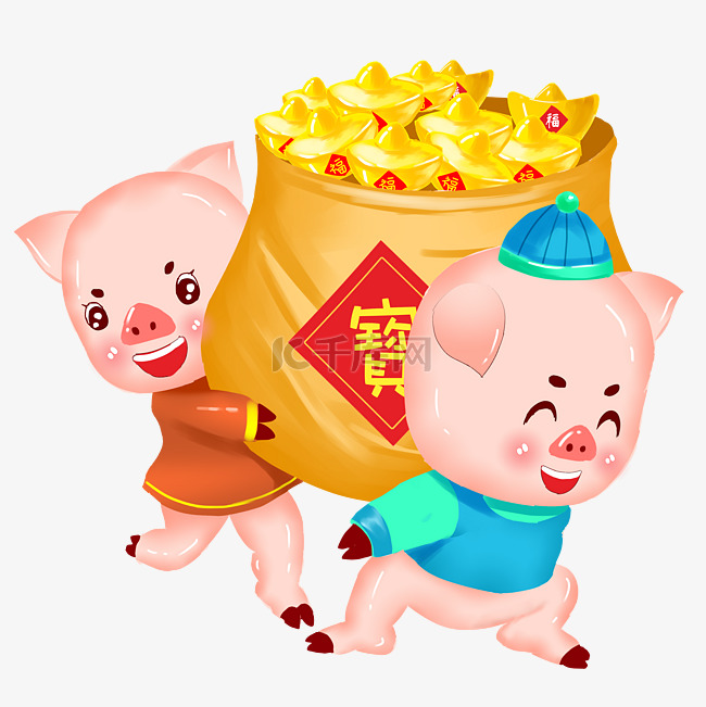 猪年卡通春节新年农历2019